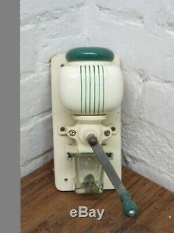 Vintage / Antique Armin Trosser Wall Mounted Coffee Grinder Green And Cream