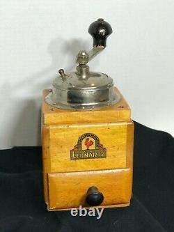 Vintage Antique Authentic Wooden Stahl-Mahlwerk Lehnartz German Coffee Grinder