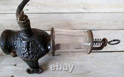 Vintage Antique Cast Iron Arcade Crystal No. 3 Coffee Grinder Mill with Bean Jar