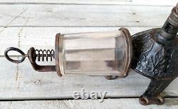 Vintage Antique Cast Iron Arcade Crystal No. 3 Coffee Grinder Mill with Bean Jar