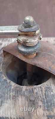 Vintage Antique Coffee Grinder Wooden Mill Hand Antique Old