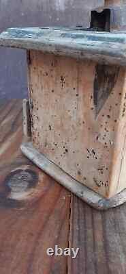 Vintage Antique Coffee Grinder Wooden Mill Hand Antique Old