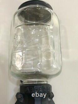 Vintage Antique Crystal Arcade Coffee Grinder No. 4 complete EXCELLENT WORKS