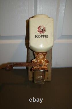 Vintage Antique Douwe Egberts Dutch Koffie Coffee Mill Grinder Wall Mount RARE