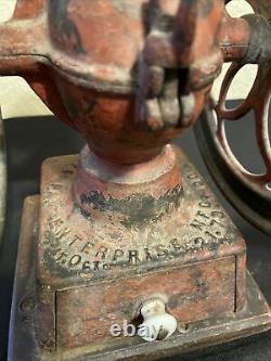 Vintage Antique Enterprise No. 2 Cast Iron Coffee Grinder Pat 1873