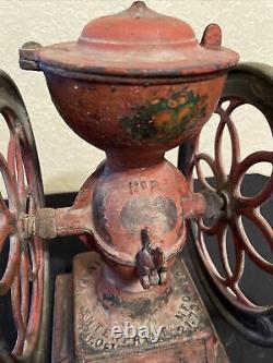 Vintage Antique Enterprise No. 2 Cast Iron Coffee Grinder Pat 1873