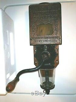 Vintage Antique Golden Rule Wall Mounted Coffee Grinder All Original