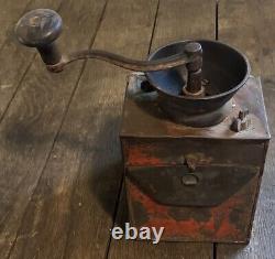Vintage Antique Norton MILL Tin Coffee Grinder