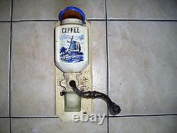 Vintage / Antique wall mounted coffee grinder mill authentic