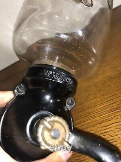 Vintage Atwood Antique Arcade 25 Hand-Crank Coffee Grinder Glass Wall Mount Mill