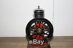 Vintage Cast-Iron Coffee Grinder Mill Red