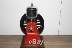 Vintage Cast-Iron Coffee Grinder Mill Red