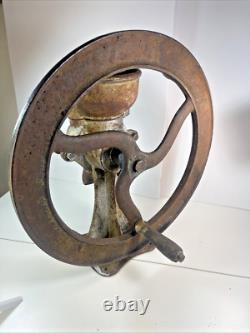 Vintage Cast Iron General Store Wheel Coffee Grinder Decor Country
