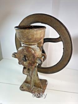 Vintage Cast Iron General Store Wheel Coffee Grinder Decor Country