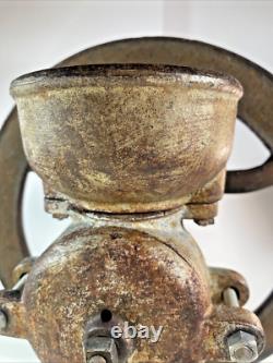 Vintage Cast Iron General Store Wheel Coffee Grinder Decor Country