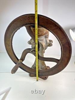 Vintage Cast Iron General Store Wheel Coffee Grinder Decor Country