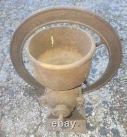 Vintage Cast Iron No. 1 1/2 Wheel Coffee Grinder Grist Mill Decor Country 12