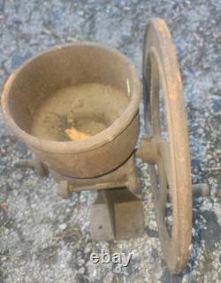 Vintage Cast Iron No. 1 1/2 Wheel Coffee Grinder Grist Mill Decor Country 12