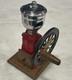 Vintage Cast Iron Single Wheel Manual Coffee Grinder Mill Red WORKS Adjustable G