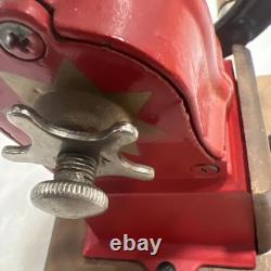 Vintage Cast Iron Single Wheel Manual Coffee Grinder Mill Red WORKS Adjustable G
