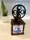 Vintage Coffee Grinder Ceramic and Wood Dutch Windmill Design Blue And White