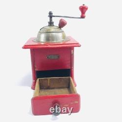 Vintage Coffee Grinder, Coffee Mill, Red Coffee Grinder, Large Coffee Grinder, H