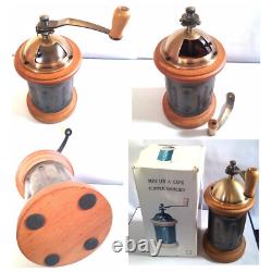Vintage Coffee Grinder Masterpiece Old Manual Coffee Grinder Clever Brown + Box