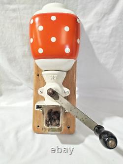 Vintage Coffee Grinder Scarce German Porcelain Orange Retro Armin Trosser HT -AF