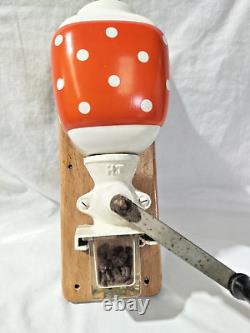 Vintage Coffee Grinder Scarce German Porcelain Orange Retro Armin Trosser HT -AF