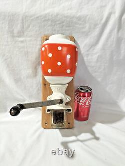 Vintage Coffee Grinder Scarce German Porcelain Orange Retro Armin Trosser HT -AF
