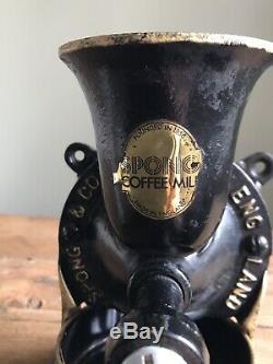 Vintage Coffee Grinder Spong No. 1 England Cast Iron