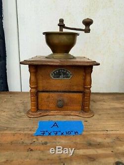 Vintage Coffee Grinder, Wood and Metal Coffee Grinder, Coffee Bar Farmhouse Kitc