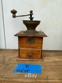 Vintage Coffee Grinder, Wood and Metal Coffee Grinder, Coffee Bar Farmhouse Kitc