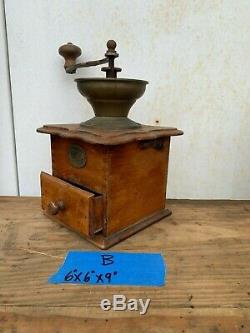 Vintage Coffee Grinder, Wood and Metal Coffee Grinder, Coffee Bar Farmhouse Kitc