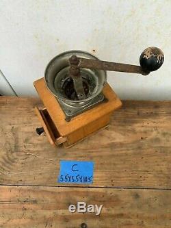 Vintage Coffee Grinder, Wood and Metal Coffee Grinder, Coffee Bar Farmhouse Kitc