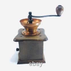 Vintage Coffee Grinder Wooden Mill Manual Kitchen Decor Art Handmade Gift Rare