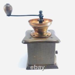 Vintage Coffee Grinder Wooden Mill Manual Kitchen Decor Art Handmade Gift Rare