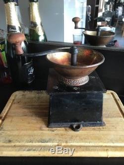 Vintage Coffee Mill Grinder Antique No. 3 Brass Iron Royal Crest A Kenrick &nSon
