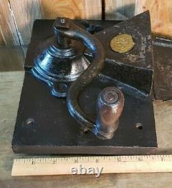 Vintage Coffee Mill Grinder P. S. &W. Co. Peck Stow Wilcox Cast Iron, Wood & Tin