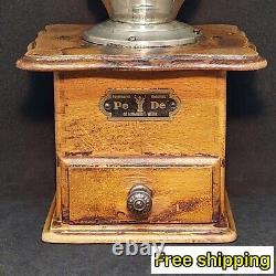 Vintage Collectible Coffee Grinder Rare Germany Pe De Dienes 1910-1930 Wood