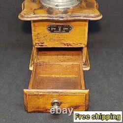 Vintage Collectible Coffee Grinder Rare Germany Pe De Dienes 1910-1930 Wood