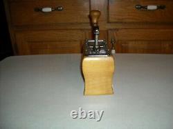 Vintage DE VE Wooden Coffee Spice Grinder Made in Holland Turns freely