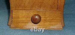 Vintage De Ve Copper Top Wooden Hand Crank Coffee Grinder Holland