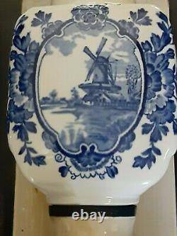 Vintage De Ve Holland Blue Delft Windmill COFFEE GRINDER Wall Mount DeVe Mill