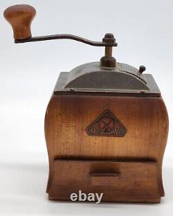 Vintage DeVe DE VE Wooden Wood Coffee Spice Grinder