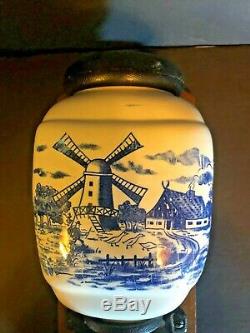 Vintage Dutch Blue Mill Delft wall mounted coffee grinder