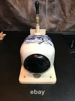 Vintage Dutch Blue& White Porcelain Wall Coffee Grinder. By CI #2033. Germany