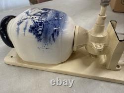 Vintage Dutch Blue& White Porcelain Wall Coffee Grinder. By CI #2904. Germany