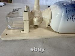 Vintage Dutch Blue& White Porcelain Wall Coffee Grinder. By CI #2904. Germany