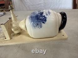 Vintage Dutch Blue& White Porcelain Wall Coffee Grinder. By CI #2904. Germany